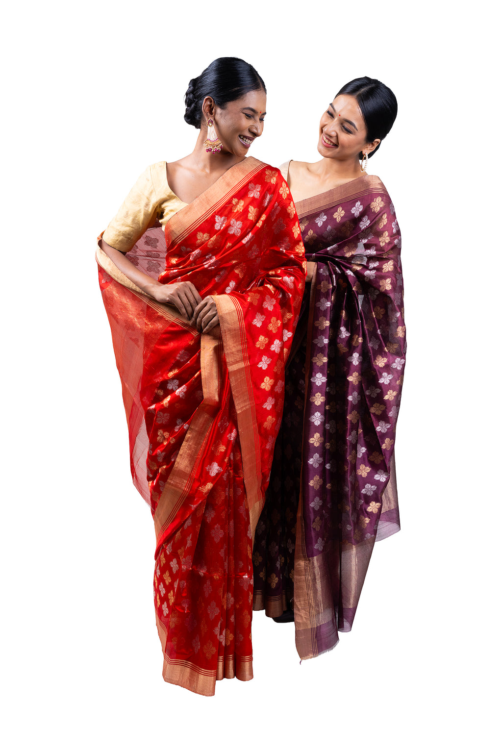  Chanderi silk saree glows with festive charm in red